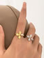 Fashion 14# Brass Diamond Heart Clover Ring