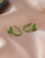 Fashion Green Pure Copper Leaf Ear Clip