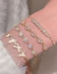 Fashion 9# Metal Pearl Heart Peach Bracelet