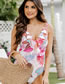 Fashion Color Polyester Printed Ruffled Swimsuit