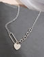 Fashion 1# Alloy Pearl Beaded Chain Heart Necklace