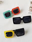 Fashion Black Square Color Block Sunglasses