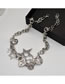 Fashion Silver Metal Pentagram Button Necklace