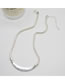 Fashion Silver Alloy Snake Bone Curved Flat Crescent Necklace