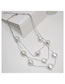 Fashion Silver Irregular Pearl Snake Layer Necklace