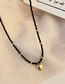 Fashion 21# Necklace - Black Beads Safety Lock Geometric Beaded Necklace