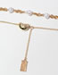 Fashion Gold Geometric Pearl Chain Double Layer Necklace
