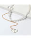 Fashion White Pearl Beaded Geometric Heart Necklace