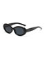 Fashion Gradient Gray Blue Resin Oval Sunglasses
