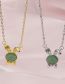 Fashion Gold Hetian Jade Bow Knot Rabbit Necklace
