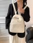 Fashion Off White Soft Leather Embroidered Diamond Backpack