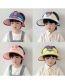 Fashion Large Brim - Little Monster Plastic Printed Empty Top Kids Sunscreen Hat