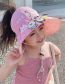 Fashion Empty Big Hat Brim - Pink Cartoon Paradise [send Windproof Rope] Pc Printing Woven Large Brim Empty Top Children's Sun Hat