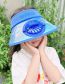 Fashion [usb + Three-speed Adjustment] Fan Cap - Blue Cat Pc Cartoon Empty Top With Fan Sun Hat (live)