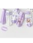 Fashion Purple Flower [breathable Mesh Socks 5 Pairs] Cotton Printed Children's Middle Tube Socks