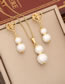 Fashion 3# Gray Titanium Steel Pearl Diamond Heart Cross Earring Necklace Set