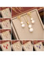 Fashion 3# Gray Titanium Steel Pearl Diamond Heart Cross Earring Necklace Set