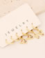 Fashion 4# Brass Zirconia Heart Key Earring Set