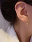 Fashion Gold Alloy Geometric Heart Stud Earrings
