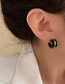 Fashion A Pair Of Black Stud Earrings Resin C-shaped Earrings