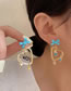 Fashion A Pair Of Ear Clips (triangular Clips) Alloy Heart Bow Knot Asymmetric Ear Clip Earrings