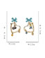 Fashion A Pair Of Ear Clips (triangular Clips) Alloy Heart Bow Knot Asymmetric Ear Clip Earrings