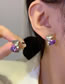 Fashion Pair Of Candy Heart Stud Earrings Alloy Diamond Heart Stud Earrings