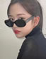 Fashion Silver Frame Gray Film Pc Oval Sunglasses