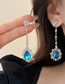 Fashion Silver Blue Alloy Diamond Geometric Tassel Earrings