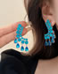 Fashion Silver Blue Alloy Diamond Geometric Tassel Earrings