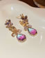Fashion Gold Alloy Diamond Butterfly Drop Earrings