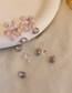 Fashion 12# White Purple Flowers Alloy Flower Stud Earrings