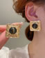 Fashion 6# Golden Button Circle Alloy Diamond Drip Button Circle Stud Earrings