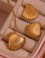 Fashion Scallop Stud Earrings - Gold Gold-plated Stainless Steel Scallop Earrings