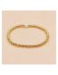 Fashion 3# Gold Plated Copper Square Beaded Eye Pearl Bracelet