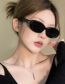 Fashion Bright Black Gray Film Pc Oval Large Frame Sunglasses