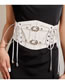 Fashion Lace Belt Double Small Sun Buckle Lace Girdle (white) Lace Tie Elastic Waist Belt