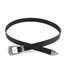 Fashion 2.3cm Striped Three-piece Buckle (black) Wide Leather Belt With Metal Buckle