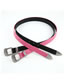 Fashion 2.3cm Striped Three-piece Buckle (plum Red) Wide Leather Belt With Metal Buckle