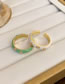 Fashion Ring - Green Alloy Drip Flower Open Ring