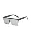 Fashion Bright Black Gray Film Pc Square Siamese Large Frame Sunglasses