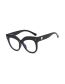Fashion Upper Blue And Lower Blue Flowers With White Slices Pc Rice Nail Large Frame Cat Eye Mirror Glasses