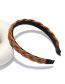 Fashion Coffee Color Leather Cross-wrap Twist Headband
