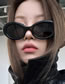 Fashion Solid White Gray Flakes Pc Oval Sunglasses