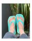 Fashion Mint Green Woven Strap Flip Flops Slippers