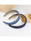 Fashion Dark Blue Plaid Fabric Check Wide-brimmed Headband
