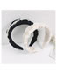 Fashion White Fabric Pearl Beaded Ruched Wide-brimmed Headband