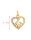 Fashion Golden 4 Copper Inlaid Zirconia Heart Crown Pendant Accessories