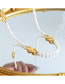 Fashion Gold Titanium Steel Pearl Beaded Figure 8 Necklace