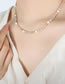 Fashion Gold Glass Pearl Beaded Titanium Necklace